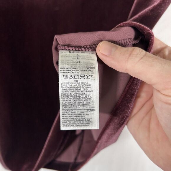Gap Blouse Women's Small Solid Purple Velvet Zip Back Sleeveless Stretchy - Picture 5 of 8